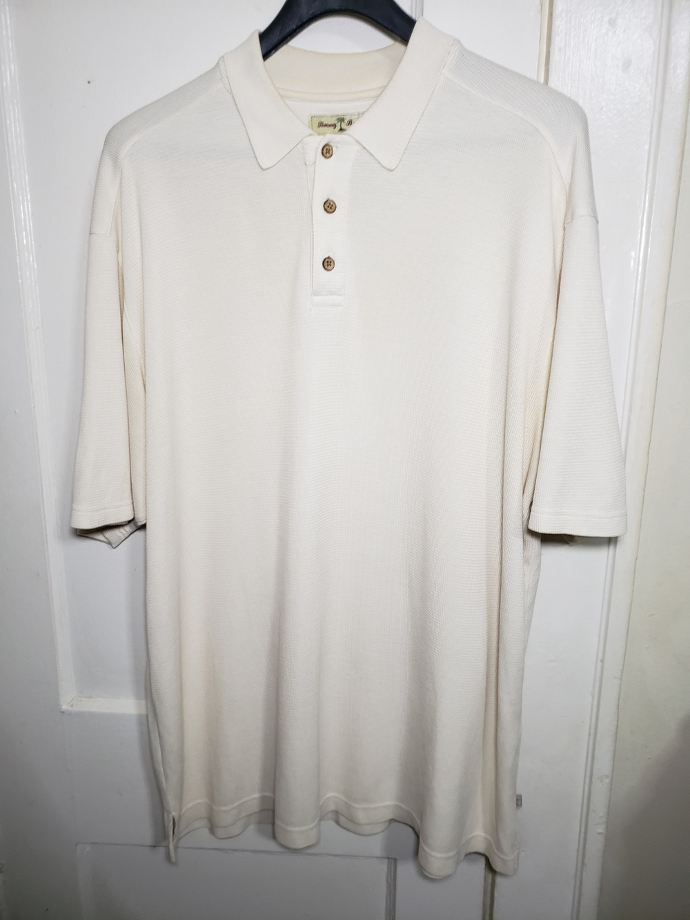TOMMY BAHAMA Silk Cotton Polo Shirt Size L Large Luxury Casual Knit Short Sleeve